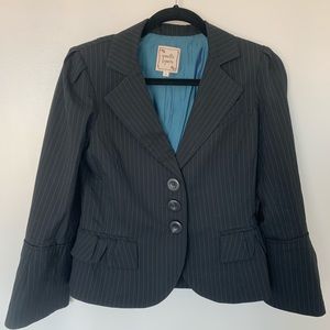 Nanette Lepore Black / Teal Blue Stripe Pantsuit 4